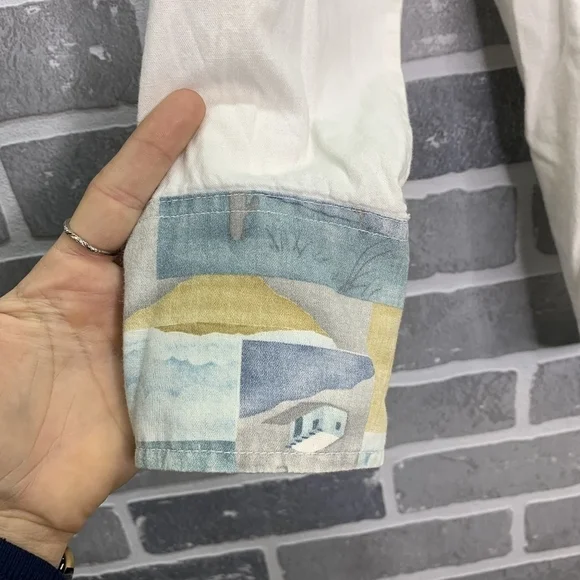 Levi's White Western Dessert Cactus Vintage Button Long Sleeve Shirt Size Medium - Picture 6 of 10